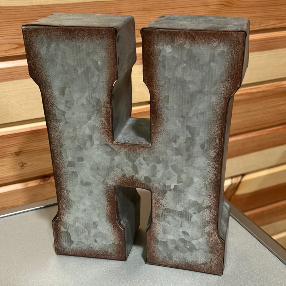 Galvanized “H” Sign